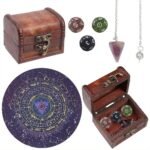 CREATCABIN Tarot Astrology Dice Pendulum Board Set Tarot Astrological Dice Chakr... - Image 2