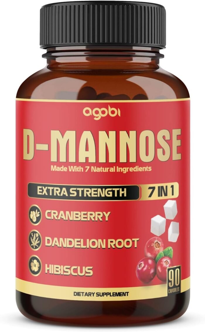 D-Mannose Capsules - 7 Herbs with Cranberry, Dandelion, Hibiscus and More - Supp... - Image 2