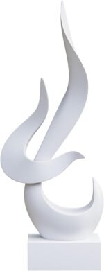Dosker White Flame Sculptures Home Decor, Abstract Statues Shelf Decor, Table De... - Image 2