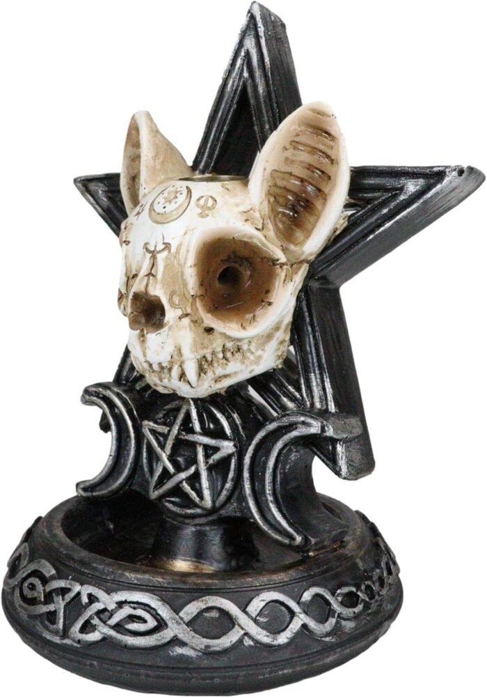 Ebros Gift Paranormal Occult Ouija Cat Skull with Triple Moon and Pentagram Sacr... - Image 2