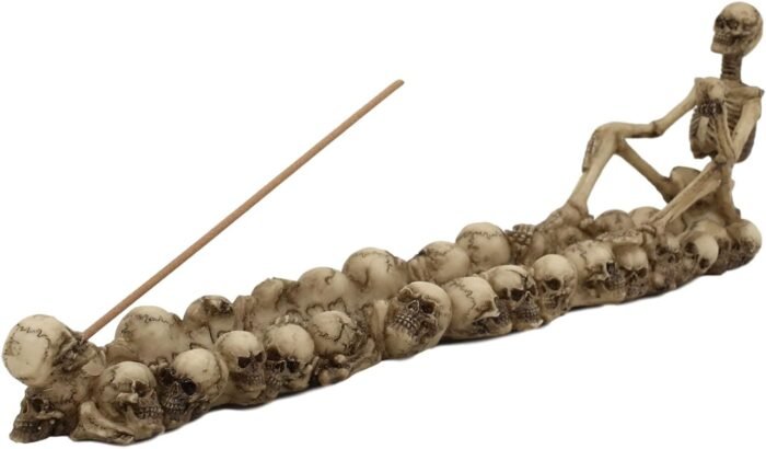Ebros God of The Dead Skeleton King Sitting by Ossuary Skull Graveyard Incense S... - Image 2