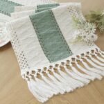 FEXIA Sage Green Table Runner 72 Inches Long with Tassels Boho Macrame Farmhouse... - Image 2