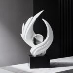 FJS Modern White Statue Table Decor for Living Room, Abstract Art Table Decor Ac... - Image 2