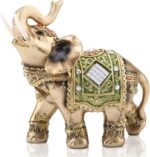Feng Shui Brass Color Elegant Elephant Statue 5.5 (H) Thai Elephant With Trunk F... - Image 2