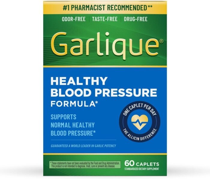 Garlique Garlic Extract Supplement, Healthy Blood Pressure Formula, Odorless & V... - Image 2
