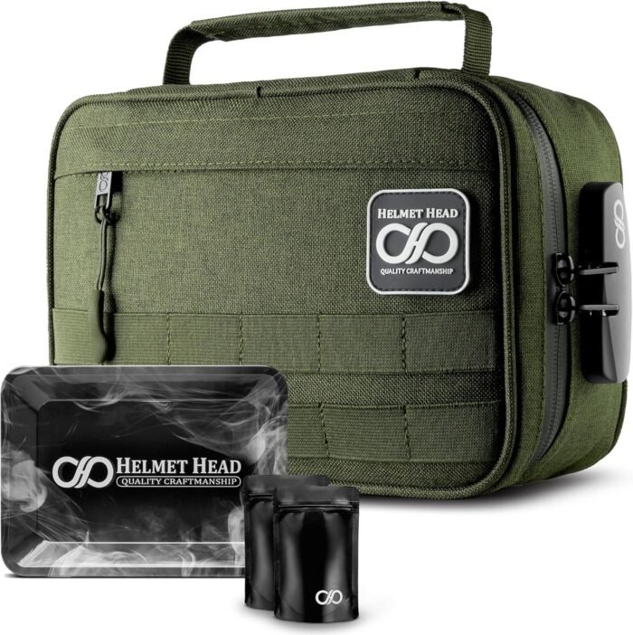 HELMET HEAD Large Smell Proof Bag & Case with Combo Lock - Includes Metal Tray &... - Image 2