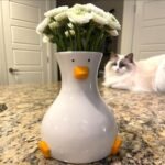 Handcrafted Ceramic Duck Vase - White Modern Flower Vase with Unique Duck Design... - Image 2