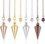 Hicarer 4 Pieces Copper Metal Dowsing Spiritual Point Pendulum Copper Pointed Pe... - Image 2