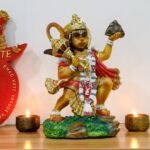 Hindu God Flying Hanuman Statue - 9.2”H Jayanti Murti Pooja Diwali Gift for Indi... - Image 2