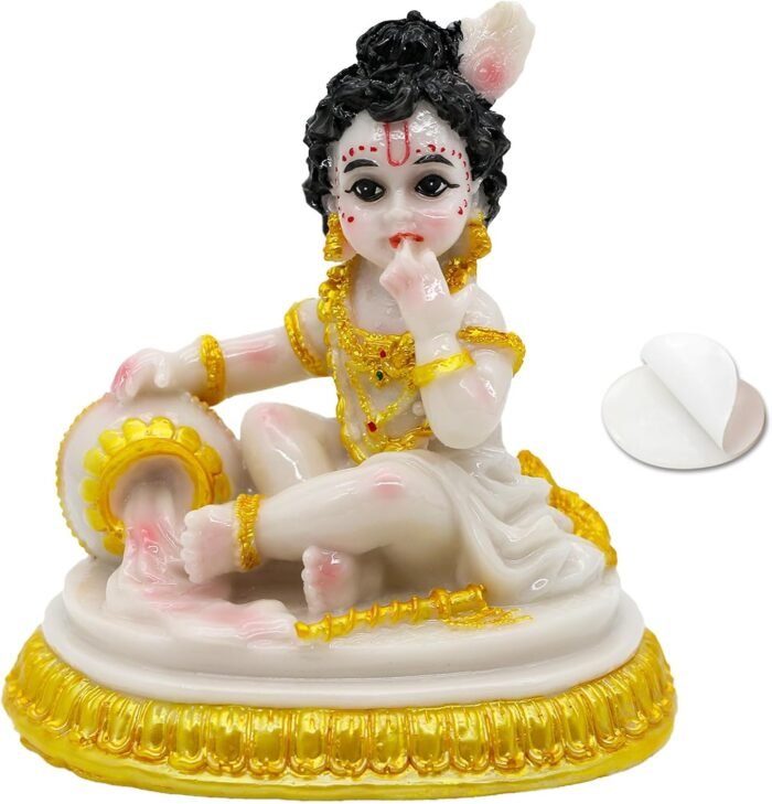 Indian God Baby Krishna Statue - 4.1" H Handmade Hindu Idol Krishna Figurine for... - Image 2