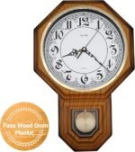 JUSTIME Traditional Schoolhouse Classic Vintage Arabic Regulator Wall Clock, Chi... - Image 2