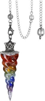 Jovivi Natural 7 Chakra Crystal Pendulums for Divination Dowsing, Crown Sprial C... - Image 2