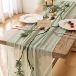 Keketo Sage Green Table Runner Cheesecloth 120 Inch 10 FT Rustic Boho Cheese Clo... - Image 2