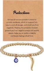 Kvekstio Evil Eye Lucky Bracelet for Women, Good Luck Amulet Friendship Gift, Go... - Image 2