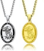 LAOYOU Archangel Michael Necklace for Men, Stainless Steel St. Michael Pendant M... - Image 2