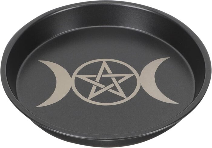 MAGICLULU Altar Plate Candle Holder Pentagram Table Tray 7 inch Ritual Burning I... - Image 2