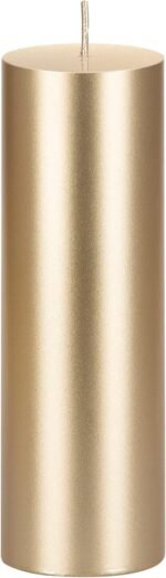 Mega Candles 1 pc Unscented Solid Gold Pillar Candles, Hand Poured Premium Wax C... - Image 2