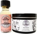 Money Drawing Mini Spell Set | 4 oz Soy Candle with Tiger's Eye Crystal & a 1/2 ... - Image 2
