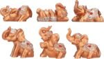 Mose Cafolo Set of 6pcs Feng Shui Gold Color Small Elephant Statues Figurine Hom... - Image 2