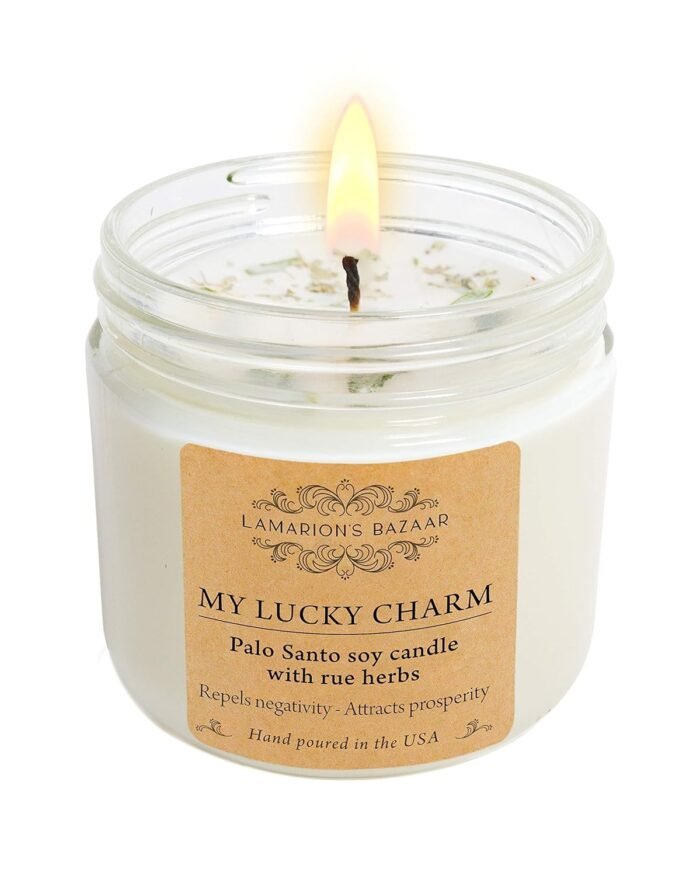 My Lucky Charm - Cleansing Palo Santo with Rue (Ruda) Herbs - Large Candle for H... - Image 2