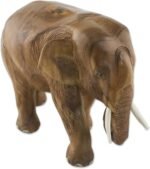 NOVICA Artisan Handmade Teak Wood Sculpture of Rightfacing Elephant from Thailan... - Image 2