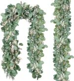 Ouddy Decor 2 Pack Eucalyptus Garland Total 13.1 Ft Lush Silver Dollar Leaves Bo... - Image 2