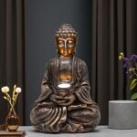 Outdoor Buddha Statues Solar Light: Desk Zen Garden Deor for Outside Patio Home ... - Image 2