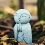 OwMell Japanese Jizo Monk Statue Praying, Buddha Jizo Statue Figurine Memorial S... - Image 2