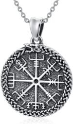 PELOVNY Viking Necklace for Men Women 925 Sterling Silver Viking Compass Dragon ... - Image 2