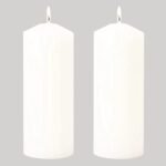 Pillar Candles Set of 2, Unscented Large White Emergency Candle, 3x8 inches Hand... - Image 2