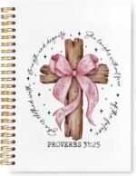 Pink Bow Cross Christian Notebooks for Women, Proverbs 31 Woman Gifts, Bible Chu... - Image 2