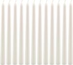 Pomp Glow 12" Inch Taper Candles (12 Pack) | White Unscented Decorative Taper Ca... - Image 2