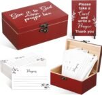 Prayer Box with 100 Pcs Cards 1 Wooden Signature Sign 5 Pens Wooden Distressed B... - Image 2