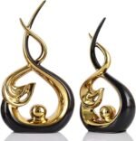 QIANLING Home Decor Modern Abstract Art Ceramic Statue - Black and Gld Ceramic S... - Image 2