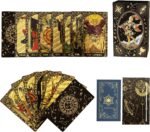 SUNHHX Tarot Cards Set, 78 Deck PVC Waterproof with Gold Foil Classic Cards and ... - Image 2
