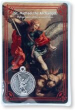 St. Michael the Archangel Laminated Holy Card with Medal – Catholic Wallet-Size ... - Image 2