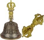 Tibetan Meditation Bell and Dorjee set, for Buddhist meditation, ritual practice... - Image 2