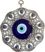 Turkish Glass Blue Evil Eye Wall Hanging Ornament - Metal Home Decor - Turkish A... - Image 2