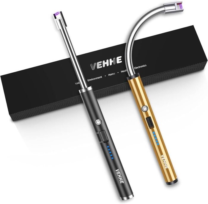 VEHHE Candle Lighter, 2 Pack Rechargeable Electric Lighter with LED Battery Disp... - Image 2