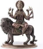 Veronese Design 10 3/8 Inch Divine Mother Durga Riding Lion Hindu Goddess Resin ... - Image 2