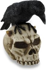Veronese Design Crow Perched On Horned Skull Sculptural Statue - Image 2