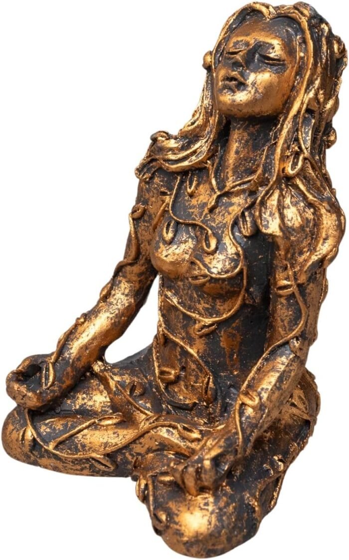 Veronese Earth Goddess Gaia Statue in Lotus Position, Bronze Finish, 2.75H x 2W ... - Image 2