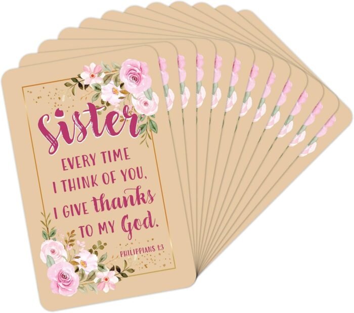 Wallet Scripture Cards - Sister, Phil 1:3 - Pack of 12 Inspirational Christian C... - Image 2
