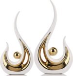 XMGZQ 2pcs White and Gold Modern Abstract Art Statue Table Decoration,Elegantes ... - Image 2