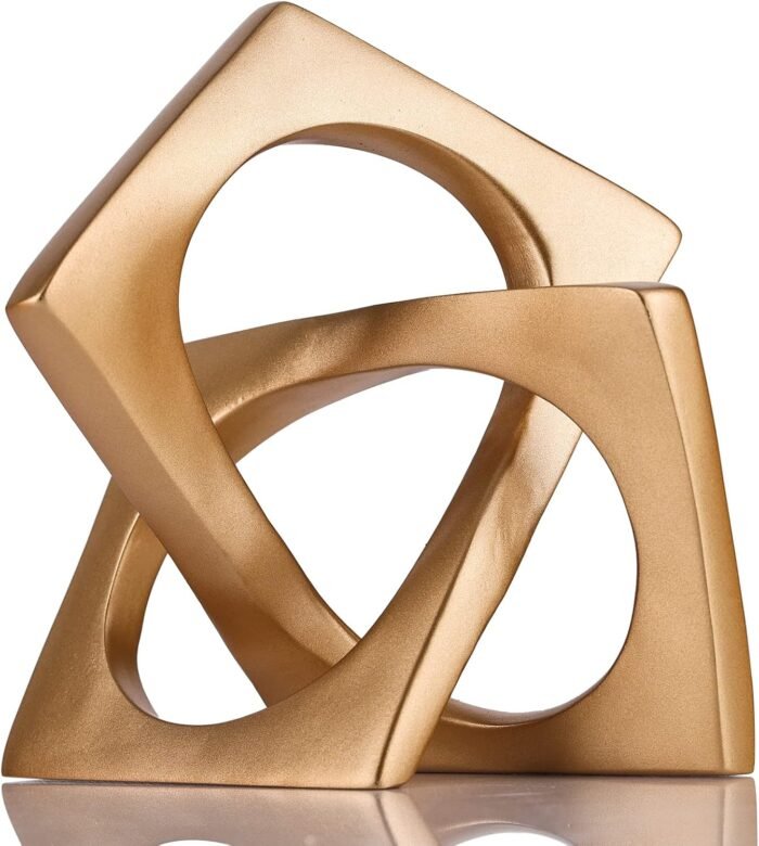 XMGZQ Gold Knot Statue for Coffee Table Centerpiece Decor,Modern Abstract Art Ge... - Image 2