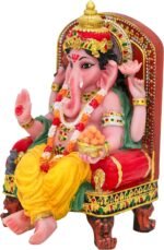 alikiki Hindu God Ganesha Statue Figurine - Indian Idol Sitting Lord Ganesh Stat... - Image 2