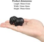 SUNYIK Black Obsidian African Baby Elephant Pocket Statue Carved Stone Animal Fi... - Image 3