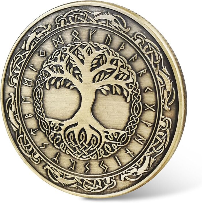 Viking Yggdrasil Coin - Viking Runes Tree of Life Coin - Norse Mythology Protect... - Image 5