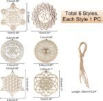 CHGCRAFT 6 Sets 6 Styles 3.9-3.94Inch Sacred Geometry Wall Art Crystal Grid Boar... - Image 3