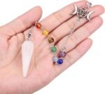 GEHECRST Natural Clear Quartz Crystal Pendulum for Divination Hexagonal Chakra H... - Image 4